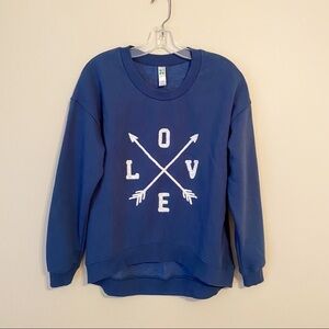 Green Tea Love and Arrows Blue Sweatshirt - S